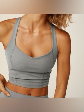 Beyond Yoga Intensity Racerback Cropped Tank in Iron Gray, Women’s XS